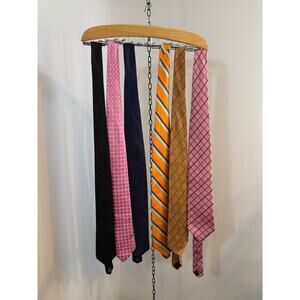 Men’s 100% Silk Neck Tie Lot Designer Countess Mara DKNY Bruno Piattelli 6 pc